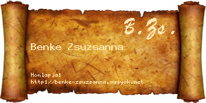 Benke Zsuzsanna névjegykártya